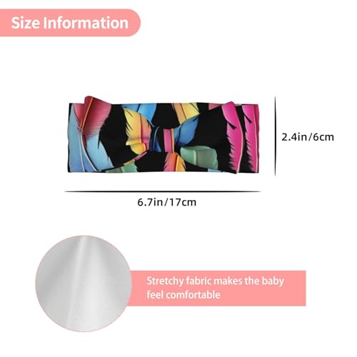 Tropical parrot feathers printing Baby bow headband, elastic headband, soft hair accessories suitable for newborns, children, toddlers and girls3
