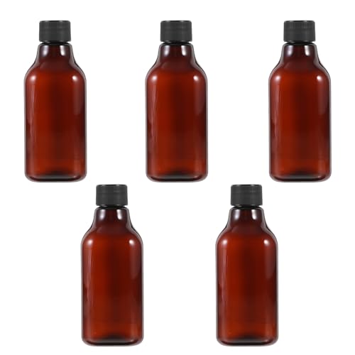 Homoyoyo Botellas De Viaje Rellenable 5 Unidades 200 Ml Botella Cuadrada Cuello Largo De Pet Con Tapa De Rosca Pp y Tapón Interior Para Líquidos y Artículos De Aseo