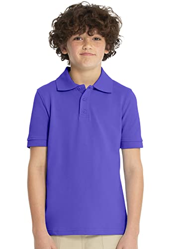 Image of Classroom Girls' Short SLV Pique Polo | Side Vents, Droptail Hem, Ribbed Trim, Comfortable Everyday School Wear