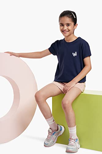 Image of Amazon Brand - Symbol Regular Fit Girls 100% Cotton Solid Print Half Sleeves T-Shirt | Age 2-12 Years