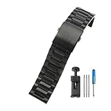 EDVENA Cinturino In Acciaio Inossidabile Solido Compatibile Con Cinturino For Orologio Da Uomo DIESEL Dz7312 Dz7372 Dz4316 Accessori Di Grandi Dimensioni(3-Beads-Black,28mm)