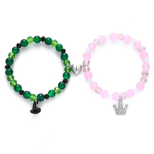 Elphaba Glinda Friendship Matching Bracelets-Crown Witch Hat Matching Bracelets-BFF Couples Accessories Gifts for Fans Dress Decor