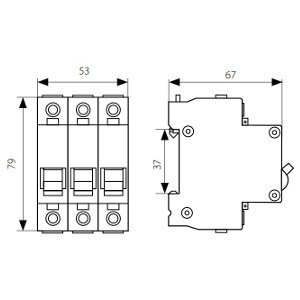 Interruttore in scatola stampata 4 poli 125A Reg. termico - LS