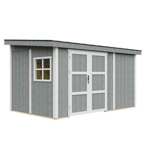 Abri de Jardin Qualité Premium 8 68 m² H231x248x412 cm Sans plancher e paroi latérale M939B CAVERN STEEL Timbela