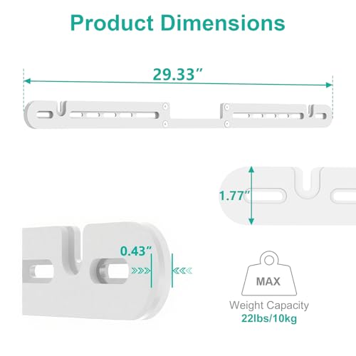 Image of WALI Soundbar Wall Mount, Designed for Sonos Arc and Sonos Arc Ultra, Low Profile Sound Bar Mount Bracket Under TV with Hardware Kit, Easy to Install (SON003-W), White