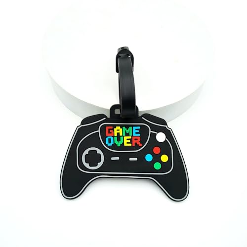 Retro Game Controller Silicone Luggage Tag Fun and Unique Gamepad Personalized Labels Travel Accessory for Gamers