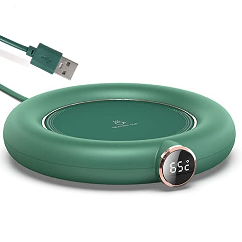 camouflage net Tassenwärmer Thermostat Untersetzer, 55℃/65℃/75℃ Kaffeetasse Wärmer für Schreibtisch, Electric Tasse Wärmer mit USB-Ladekabel, Getränkewärmer für Kaffee Milch Tee(Grün) Cover