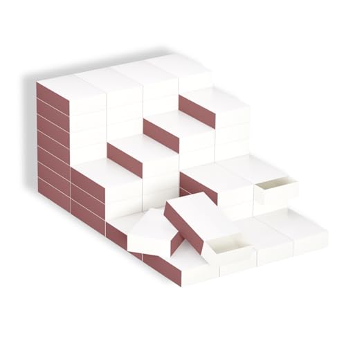 LONGIM 60pcs Blank Matches Boxes for DIY Craft 2.28x1.41x0.59in White Small Storage Container Bulk Matchboxes with Double-Sided Strikers for Wedding & Birthday Party Favor Supplies Empty Matchboxes