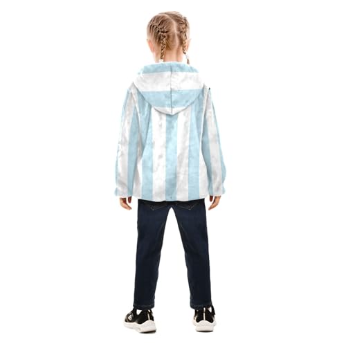 GuoChe Light Blue Stripe Baby Boy Fleece Jacket Hoodies4