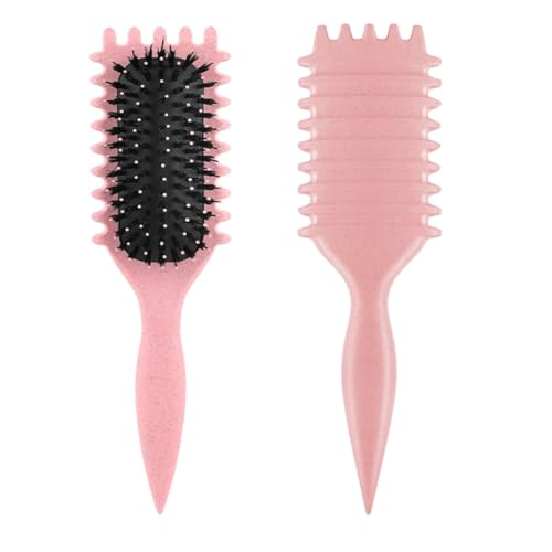 EIHI Curl Brush,Curl Defining Brush,Cepillo Pelo Rizado,Para Desenredar,Dar Forma y Definir Rizos Para Mujeres(Rosado)