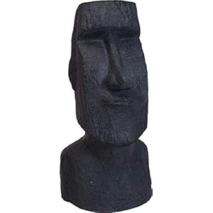 made2trade Handgemaakt Moai beeld – sculptuur voor binnen en buiten van weerbestendig MGO steen – hoogte 55 cm