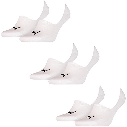 Preisvergleich Produktbild 6 Paar Puma Socken Footie Sportsocken Invisible Gr. 35 - 46 Unisex, Farbe:300 - white, Socken & Strümpfe:43-46