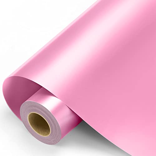 Pink Permanent Vinyl - Pink Adhesive Vinyl Roll for All Cutting Machine Permanent Outdoor 12 x11FT for Decor Sticker Car Decal Scrapbooking Signs Glossy & Waterproof