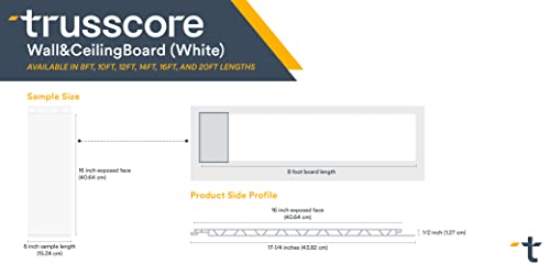 Trusscore Wall&CeilingBoard, 16" Wide Panel - Sample (White) - Thumbnail 3