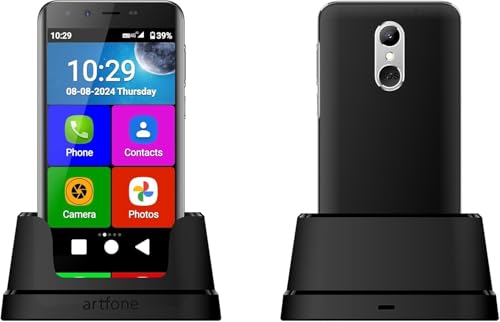 artfone Smart_500 Negro - 4G Smartphone fácil Uso Mayores丨Iconos...