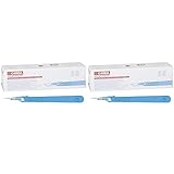 Gima - Sterile Skalpelle aus rostfreiem Edelstahl, Handgriff aus ABS, zum Einmalgebrauch, Standard, Nr. 15, 10 einzeln verpackte Skalpelle. (Packung mit 2)