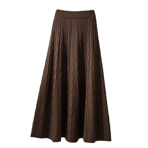 Women Fall Winter Knitted 100% Wool Skirt High Waist Pleated Women Fall Winter Knitted 100% Wool Skirt High Waist Pleated
