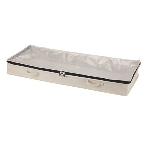 Household Essentials Cedarline Under Bed Storage Bag, Heavy-Duty Cotton Canvas, Textured PEVA Top with Durable 3-Sided Zipper, Front Handles, Foldable, Space-Saving, Natural by Household Essentials - Used condition - US$17.89