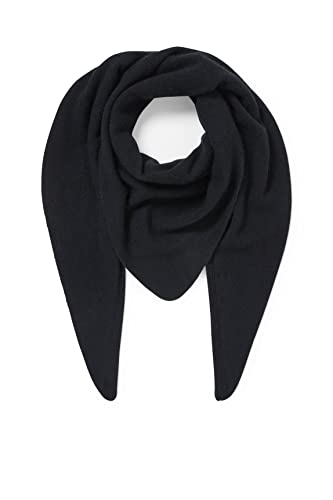 C&A Écharpe en forme de triangle pour femme Couleur unie cachemire non imperméable, Noir , taille unique