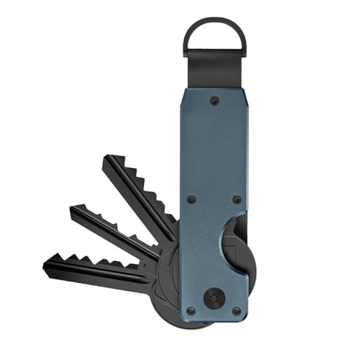 Mimoqk Keychain Key Organizer, Compact Metal Holder, Smart Pocket Keycase, Sleek Lightweight Design, Secure Storage Tool, Ideal for Organizing 1-5 Keys, Travel, Workstation, Everyday Carry Use