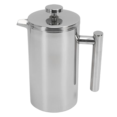 Prensa francesa de acero inoxidable 600ml sin goteo cafetera de doble pared 7