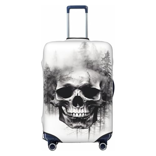 Skull Forest Double Exposure Elastic Travel Luggage Covers Dustproof Scratch-Resistant Suitcase Protector Fit 22-24 Inch