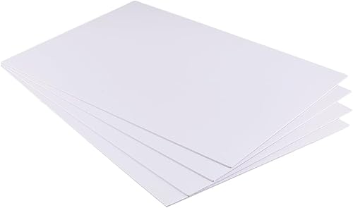 BENECREAT 4 hojas de espuma de PVC de 0.079 pulgadas (0.079 in), hoja de plástico blanco de 11.8 x 15.7 pulgadas, hoja de PVC expandida de espuma