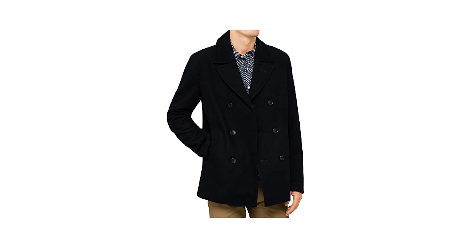 【24AW】DOUBLE FACE PEA COAT(BLACK) 24AW】DOUBLE FACE PEA COAT(BLACK) Cooper Wool Peacoat