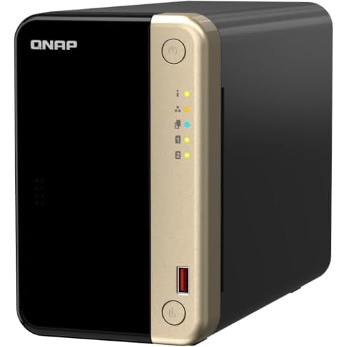 QNAP TS-264-8G-US Hochleistungs-Desktop-NAS mit Intel Celeron Quad-Core-Prozessor, M.2 PCIe Slots und Dual 2,5 GbE (2,5 G/1 G/100 M) Netzwerkverbindung (Diskless)