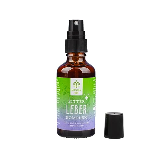 BitterLiebe® Leber* Komplex Spray - Leberkur*, natürliche Unterstützung der Leberfunktion* mithilfe von Cholin - hochdosiert mit Mariendistel Artischocke Löwenzahn und Bitterstoffen