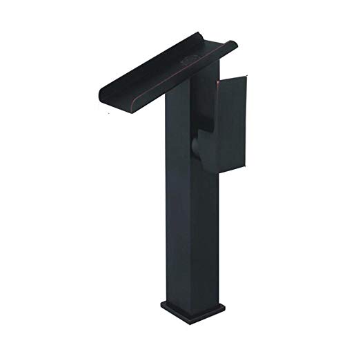 Robinet de lavabo de salle de bains noir antique eau chaude froide