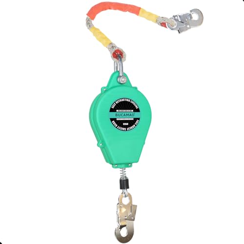 Steel Wire Self Retracting Lifeline, 23FT BUCAMAO Retractable Lanyard