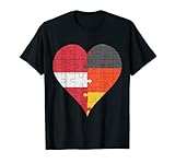 cuore della bandiera tedesca lettone maglietta