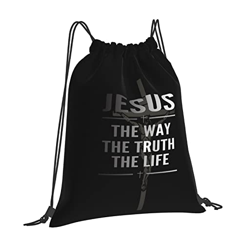 Cross Drawstring Backpack Lightweight Jesus Bag Christian Drawstring Sackpack Travel Bag2