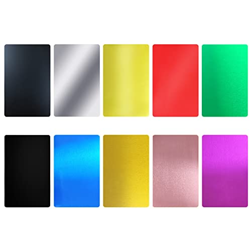 FONLAND Metal Cards Blank,100Pcs Metal Cards Engraved