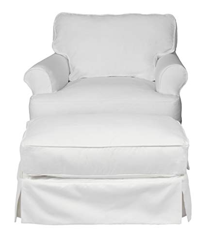 Sunset Trading Horizon Chair And Ottoman Slipcover Only Only, White #TOP27