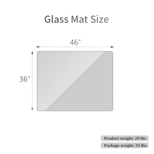 Image of Tempered Glass Floor Mat for Office Chair
