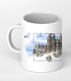 La catedral Sagrada Familia en efecto Barcelona: dibujo como taza de 300 ml, de cerámica blanca, ideal como regalo o su nueva taza favorita.