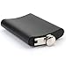Tebery 8 oz Stainless Steel Black Hip Flask Set Leakproof Flask with Free Bonus Funnel Great Groommans or Bridal Wedding Gift, Set of 4