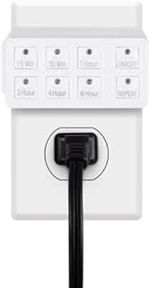 BN-LINK Indoor Countdown Timer with Repeat Function, Heavy Duty Accurate Compact Size for Charger Vacation Security, 3-Prong Grounded Outlet, 15A/1875W ½ HP ETL Listed