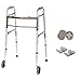 Walker Folding Deluxe 2 Button with Front 5" Wheels By Healthline Trading