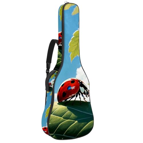 Sac guitare acoustique étanche multicolore motif coccinelle housse rembourrée