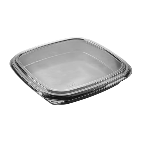 Restaurantware 10.75 In Black Plastic Sushi Trays with Clear Lids, 100 Ct
