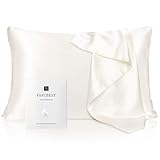 YANIBEST Silk Pillowcase for Hair and Skin - 21 Momme 600 Thread Count 100% Mulberry Silk Bed Pillowcase with Hidden Zipper, 1 Pack Queen Size Pillow Case White