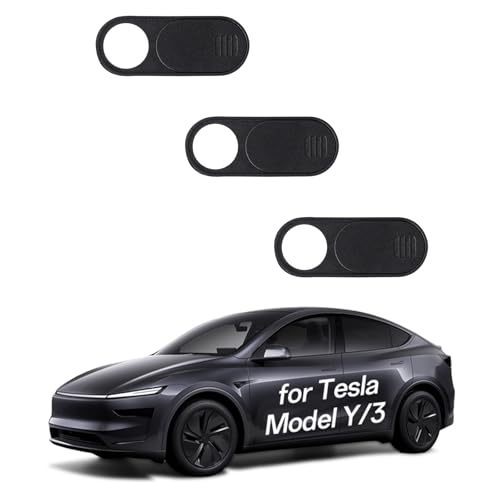 DGXWLLW Camera Cover Slide for Tesla Model Y 3 X S Interior Cabin Camera, 0.03 in Ultra Thin Webcam Cover for Laptop, Computer, Tablet, Cell Phone Web Cam Sticker Blocker Protect Your Privacy, 3 Pack