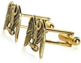 Gemelos Cuff-Daddy Águila Americana en tono dorado miniatura 4