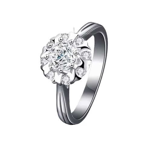 TUSRORSU ���A�b�T�i�C�g ����w�� 1�J���b�g D �J���[ VVS1 �N�����e�B ���A�b�T�i�C�g�����O �����p 18K �z���C�g�S�[���h ���b�L 925 �X�^�[�����O�V���o�[ �A�j�o�[�T���[ �����w�� �T�C�Y 5-9, 5, �V���o�[, ���A�T�i�C