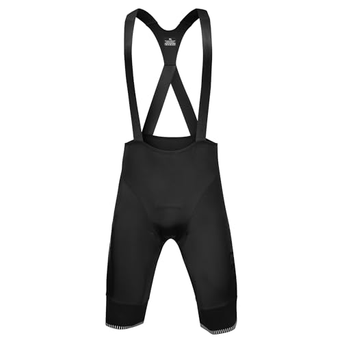 Darevie Men Cycling Bib Short Padded Bibs Short One-Piece Cross Straps Bike Bib Shorts MTB Road Riding Cycle Shorts, Black, Large