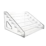 Soporte de exhibición de acrílico, organizador de escalera de acrílico, soporte de almacenamiento transparente multicapa para cosméticos, juguetes, coleccionables, organización del hogar y minorista