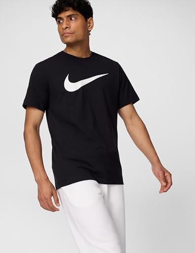 Nike Men's Sportswear Icon Swoosh T-Shirt, Black/White, X-Large - Image 5